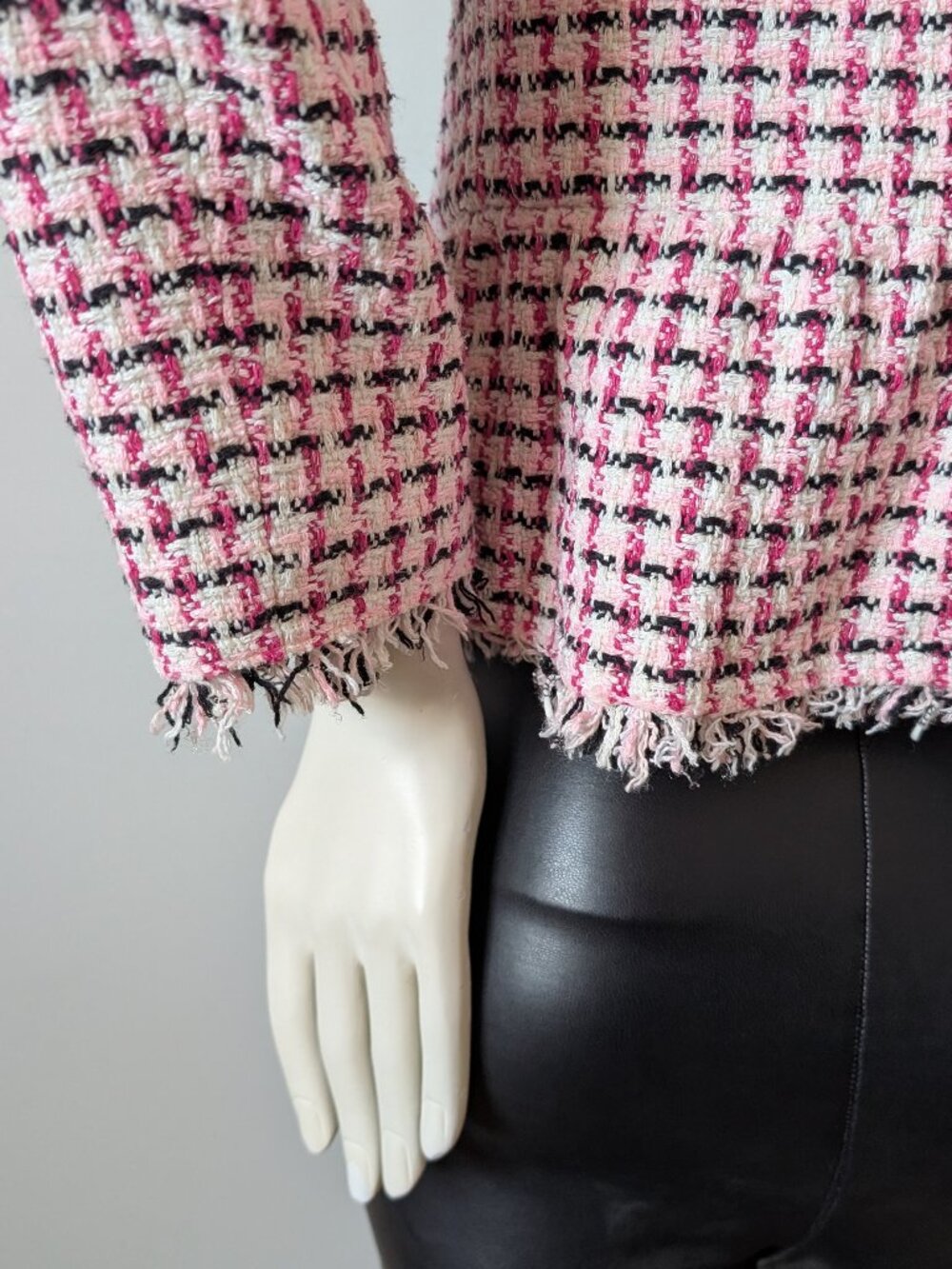 Kate Spade - Pink Multi Tweed Peplum Jacket - size 6 - Picture 6 of 10